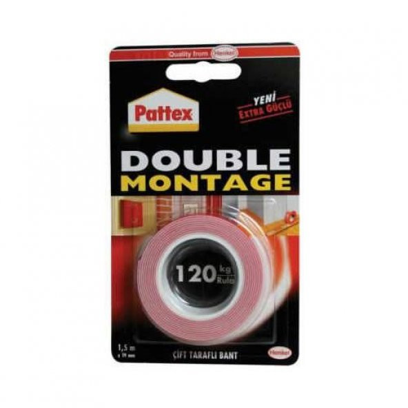 PATTEX DUBLE MONTAGE ÇİFT TARAFLI BANT 19MMX1,50M ÜCRETSİZ KARGO