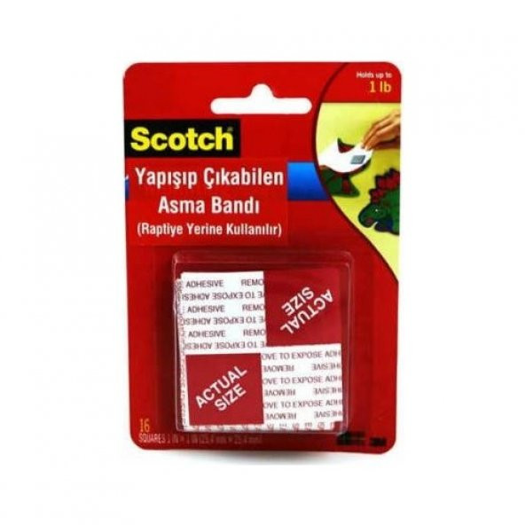 3M SCOTCH 108 ÇİFT TARAFLI YAPIŞIP ÇIKABİLEN ASMA BANDI 25,4MM