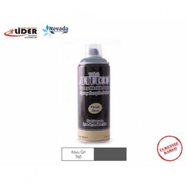 ARTDECO AKRİLİK SPREY BOYA 400 ML KOYU GRİ Y-400-760 ürün görseli