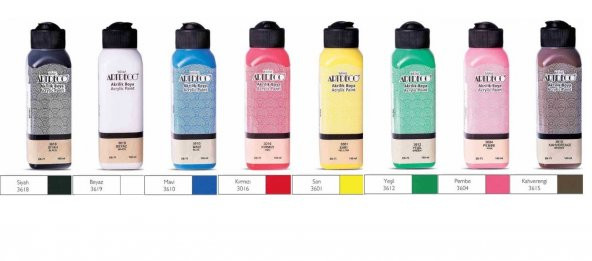 ARTDECO AKRİLİK BOYA 140 ML ANA VE ARA RENKLER 8 FARKLI RENK ürün görseli