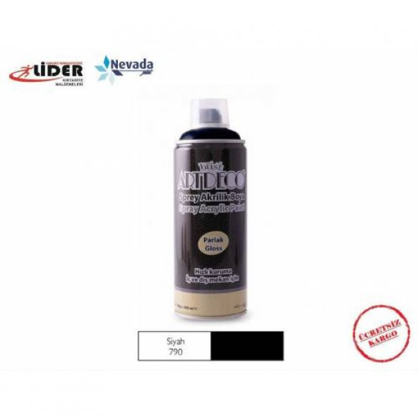 ARTDECO AKRİLİK SPREY BOYA 400 ML SİYAH Y-400-790 ÜCRETSİZ KARGO ürün görseli