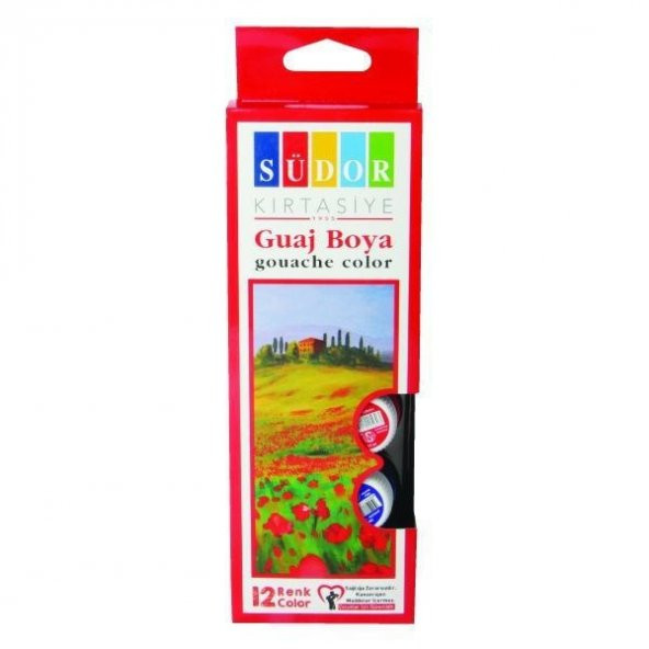 Südor Guaj Boya Seti 12 Renk 15 Ml Cam Şişe Ücretsiz Kargo - 1