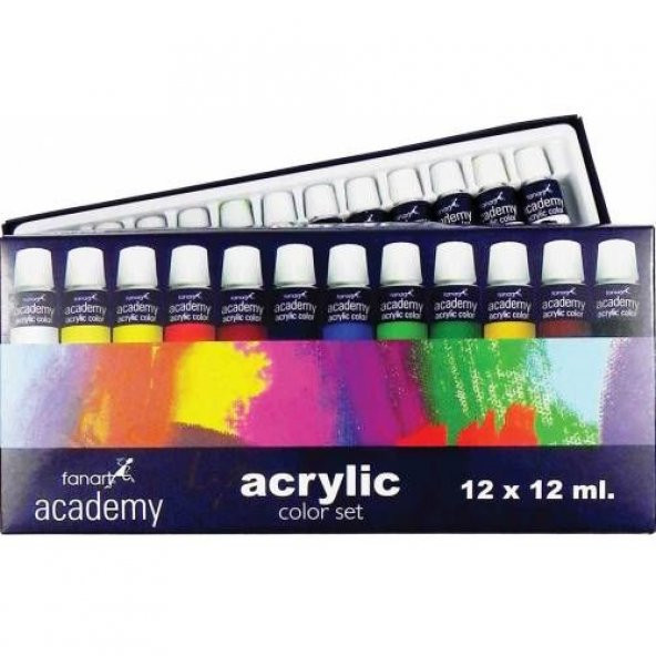 FANART AKRİLİK BOYA SETİ ACADEMY 12ML X 12 ADET Ücretsiz Kargo - 1