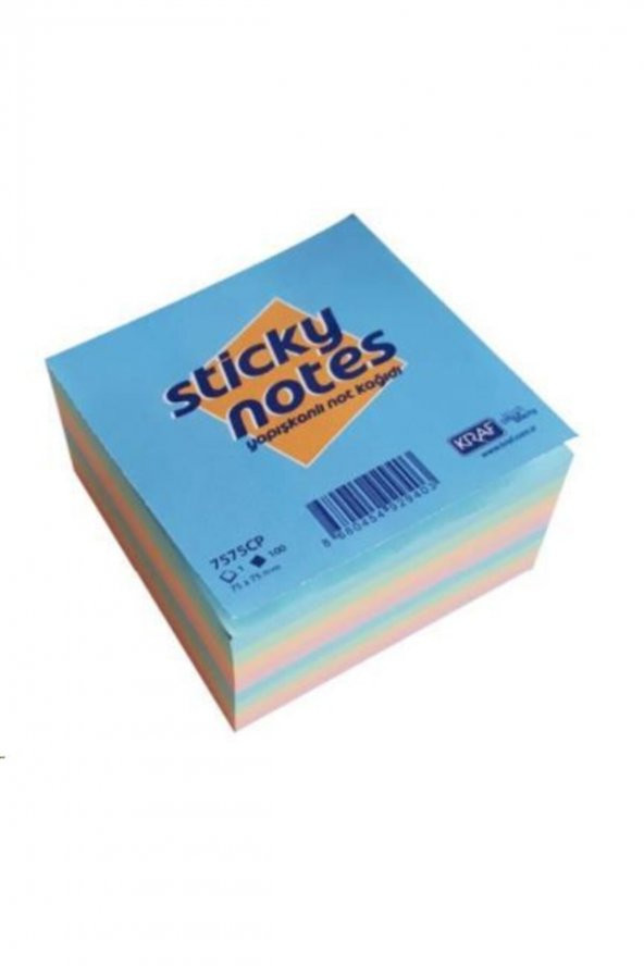 Yapışkanlı Not Kağıdı Küp 75*75 400yp Pastel 7575cp ürün görseli