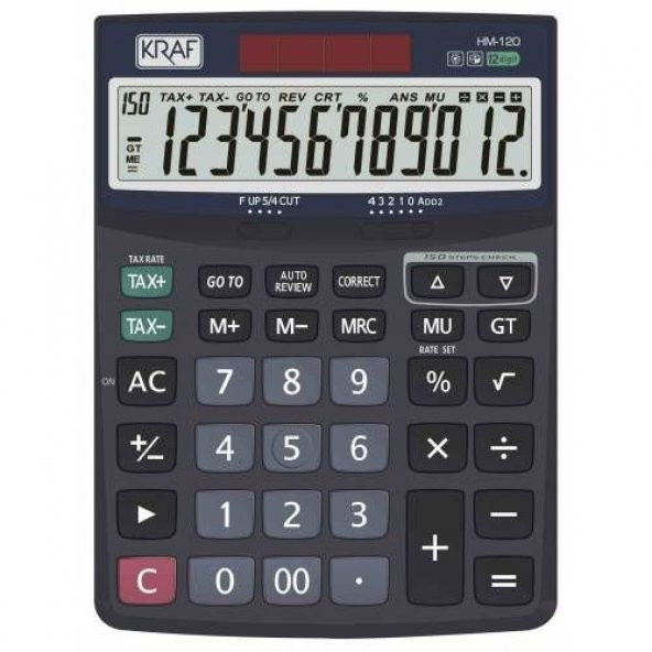 HESAP MAKİNESİ MASAÜSTÜ 12 HANE TAX HM-120 - 1
