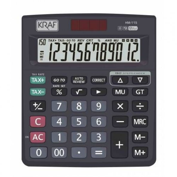 HESAP MAKİNESİ MASAÜSTÜ 12 HANE TAX HM-115 - 1