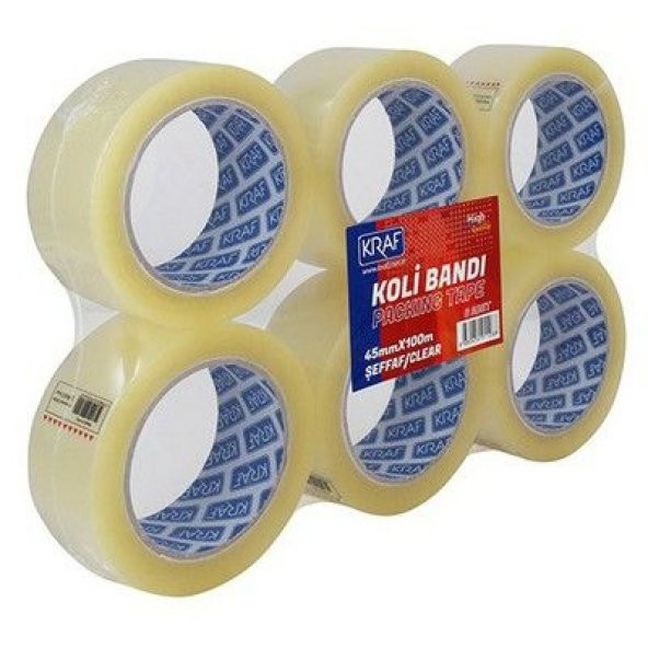 Koli Bandı 45mm.X 100mt. Şeffaf 6 ADET