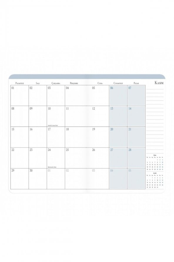 2021-2022 17x24cm Ciltli Akademik Ajanda - Denim - Resim 5