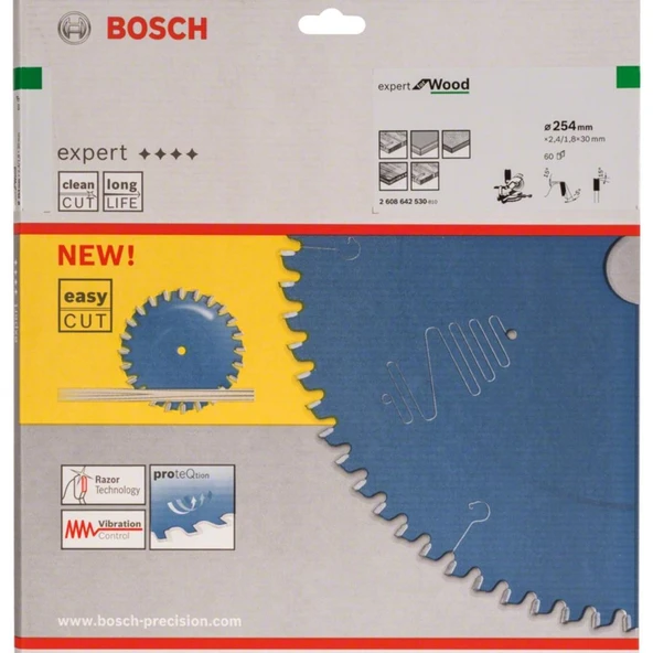 Bosch Expert 254x30 mm 60 Diş Ahşap Daire Testere 2608642530 - Resim 2