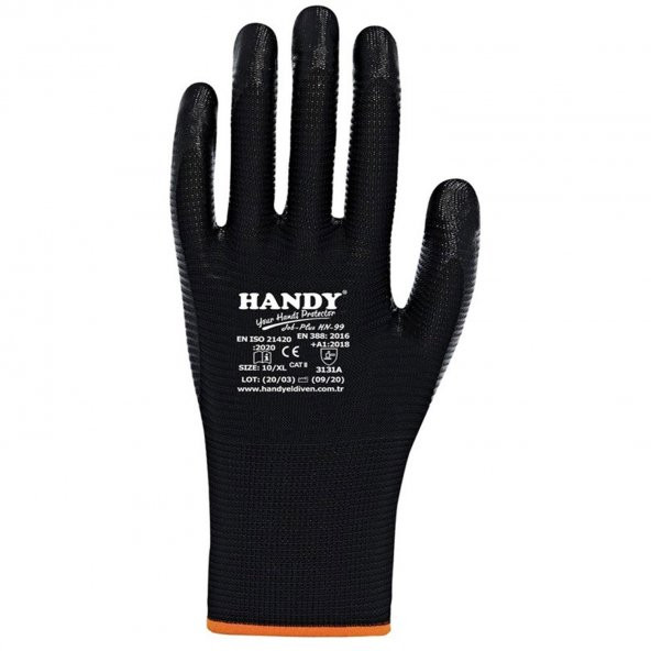 Nitril Kaplama Eldiveni Koruyucu Eldiven Siyah No: 10/XL (1 Çift) - 3