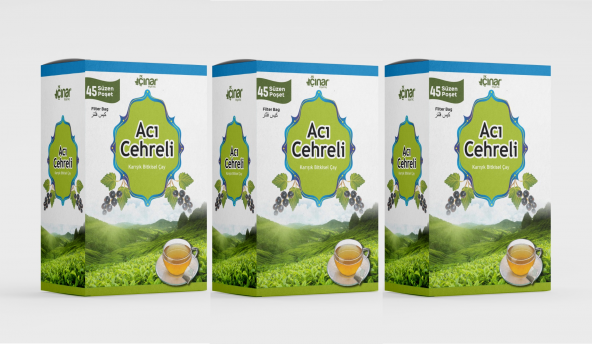 Acı Cehreli Karışık Bitkisel Çay 45li Süzen Poşet 3 kutu, 90 gr*3