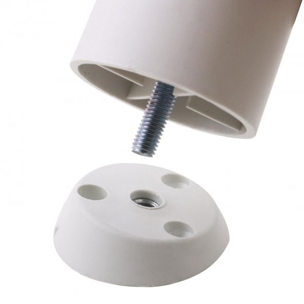 Mobilya Masa Sehpa Ayağı Bağlantı Aparatı Açılı Dereceli Ayak Tabanı Beyaz - Resim 2