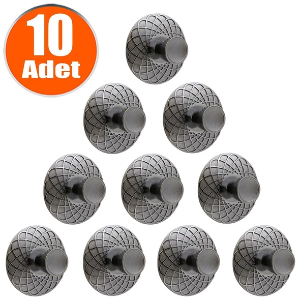 Dinar Çekmece Dolap Dolabı Kapak Kulpu Kulpları Kulbu Füme Metal Kulp (10 ADET) Mobilya Mutfak