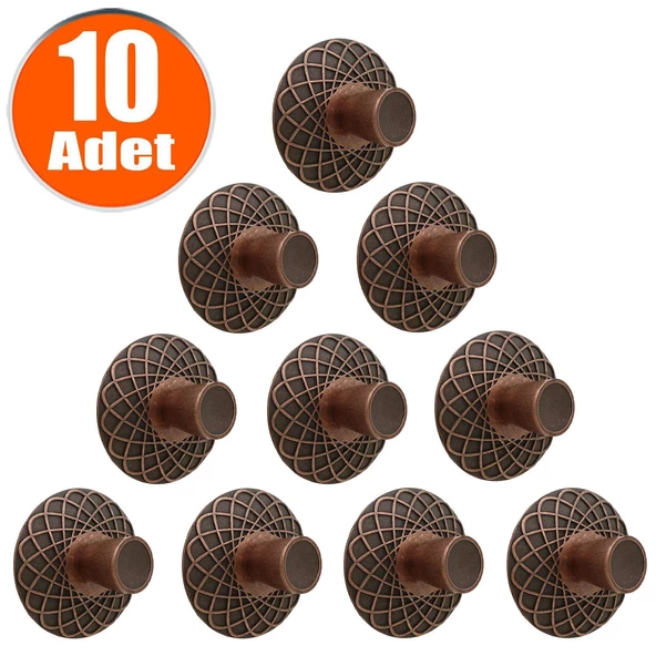 Dinar Eskitme Antik Bakır Metal (10 ADET) Mobilya Mutfak Çekmece Dolap Dolabı Kulpu Kulbu Kulpları