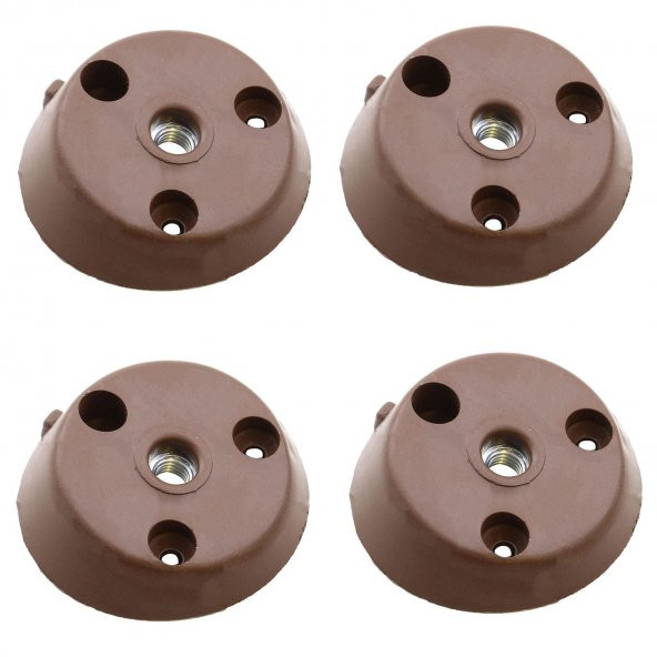 Mobilya Masa Sehpa Ayağı Bağlantı Aparatı Açılı Dereceli Ayak Tabanı Kahverengi (4 ADET)