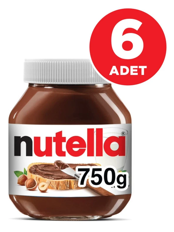 Nutella 750 gr 6lı Paket Kakaolu Fındık Kreması