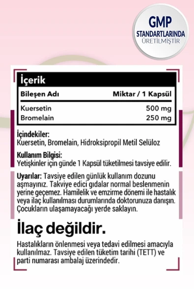 Smartcaps Quercetin 500 mg 30 Kapsül - Resim 5