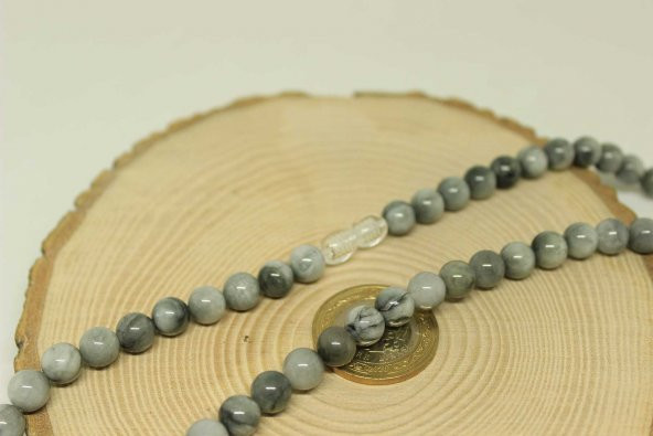 Kartal Gözü Taşı Kolye 8mm (Klipsli) - Resim 2