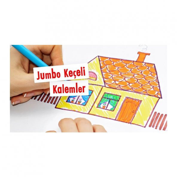 Jumbo Keçeli Kalem 12 Renk Prit 12 li Keçeli Kalem Jumbo 1 Paket - 3