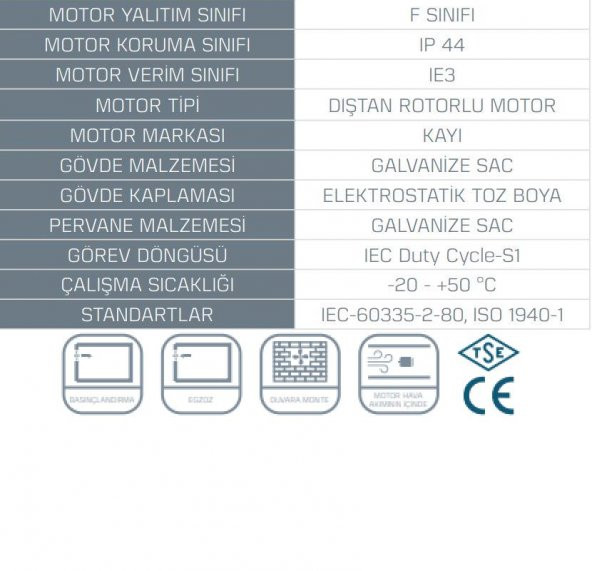 Kayıtes Kdaxis 200 Aksiyel Fan Elektik Pano Soğutma Duvar Pencere Montaj 680 Debi AGmair Agm Havalandırma - 4