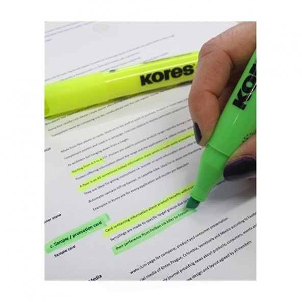 Fosforlu İşaret Kalem Seti 4 lü 1 Paket - 4