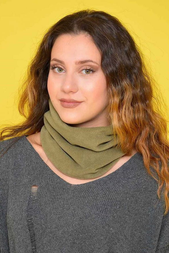 Polar Boyunluk Bere Erkek kadın Aksesuar Siyah Polar Bere Şapka Yeşil + Siyah Normal Parmak Eldiven Tek Ebat