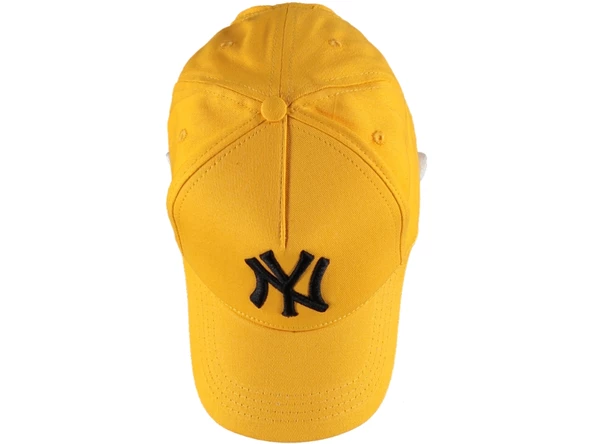 Siyah Beyaz Ny Nakışlı  Şapka Kep  Sarı Tek Ebat - Resim 4