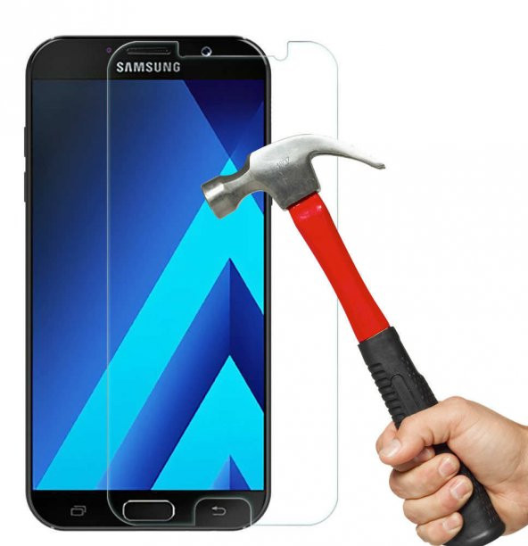 Samsung Galaxy A7 2017 Kılıf A720 Şeffaf Silikon Kılıf + Cam - 3