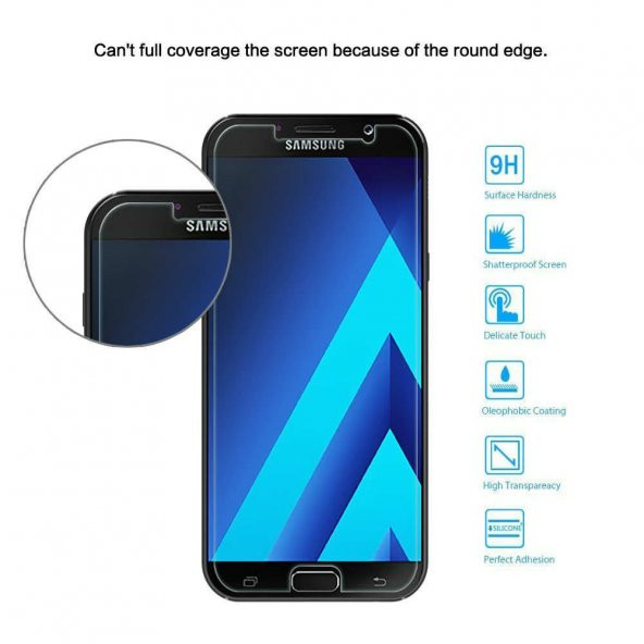 Samsung Galaxy A7 2017 Kılıf A720 Şeffaf Silikon Kılıf + Cam - 4