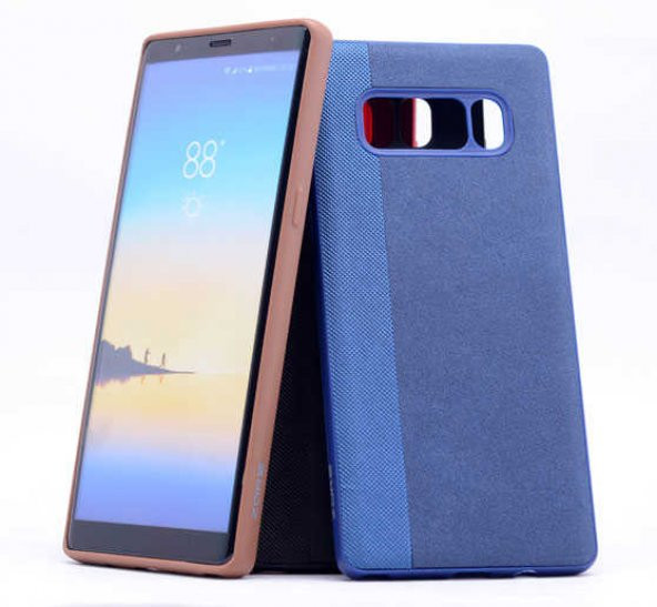 Galaxy Note 8 Kılıf Kumaş Kaplama Yumuşak Silikon - 5