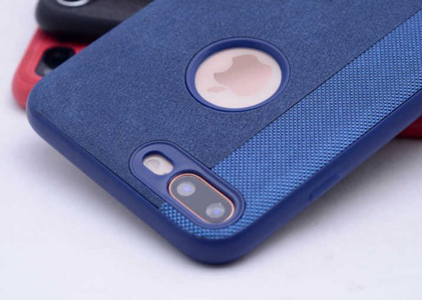 Apple iPhone 8 Plus Kılıf Kumaş Kaplama Yumuşak Silikon - 6