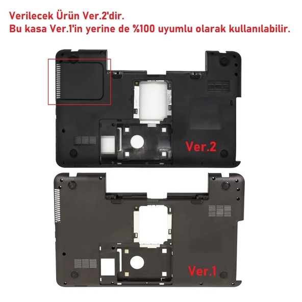 Toshiba Satellite C850D-10H Alt Kasa Siyah V2-V1 ürün görseli 1