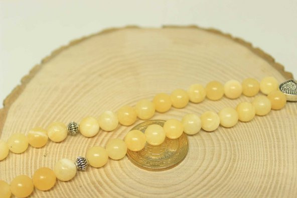 Kalsit Taşı Tesbih 8mm Ahşap Kutulu - Resim 2