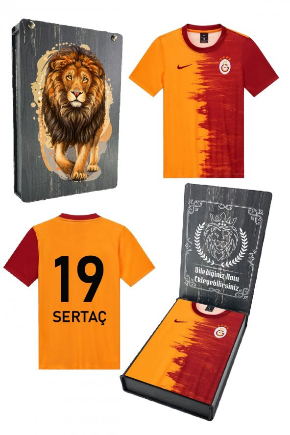 Galatasaray Orijinal Çocuk Forması 2021 Özel Tasarım Hediyelik Ahşap Kutulu - 9