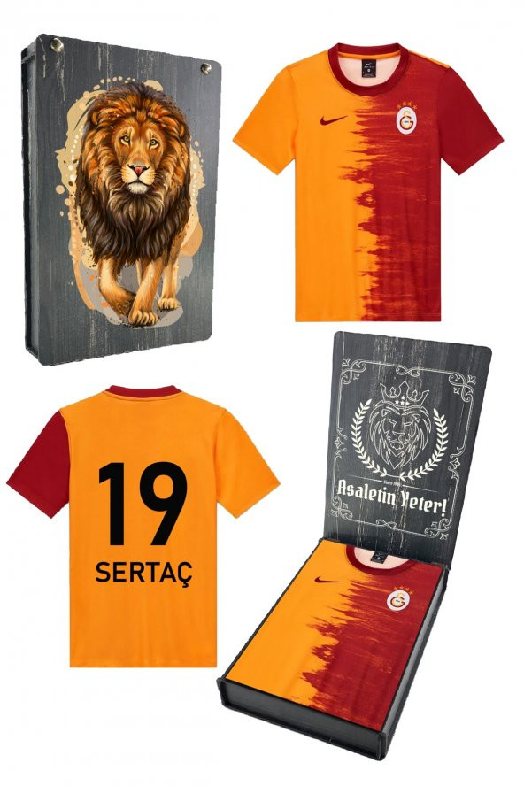 Galatasaray Orijinal Çocuk Forması 2021 Özel Tasarım Hediyelik Ahşap Kutulu - 10