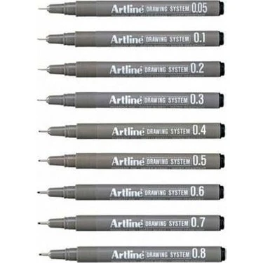 Artline Drawing System Teknik Çizim Kalemi 9'lu Tam Set - 1
