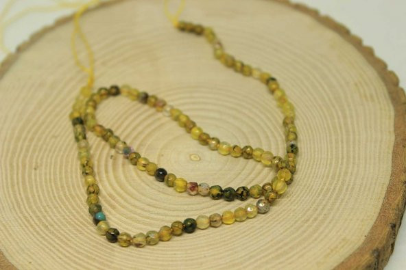 Akik Taşı Faset Kesim Dizi 4mm (24030) ürün görseli 1