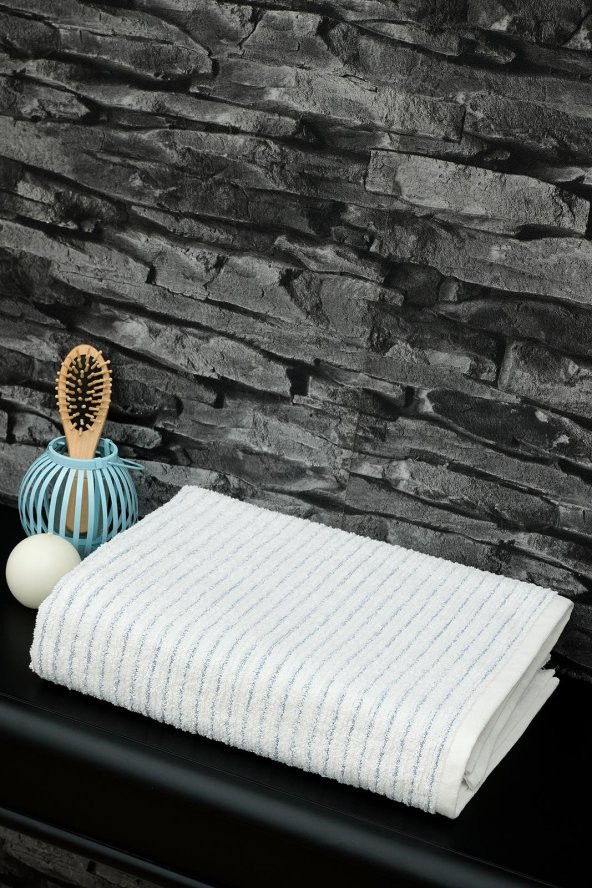 90x150 Jakarlı Renkli Çizgili Banyo Havlusu - 3
