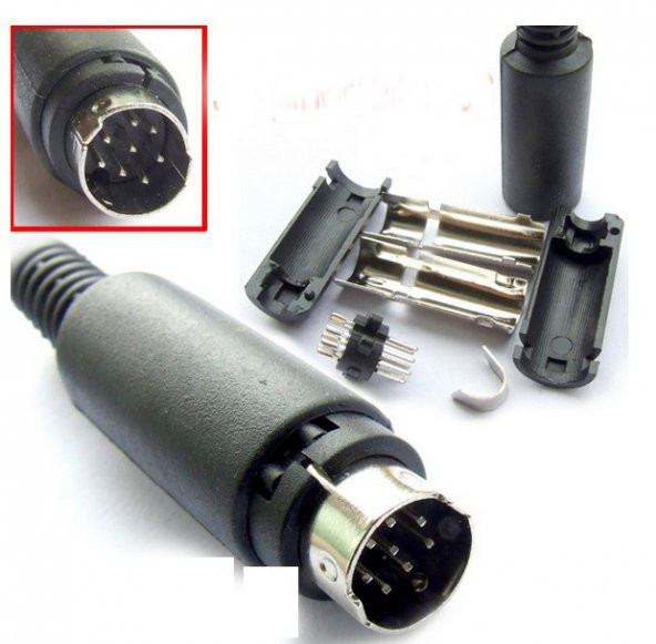 8 Pin Mini Din Ses Sistemi Kablosu 2 Metre - 2