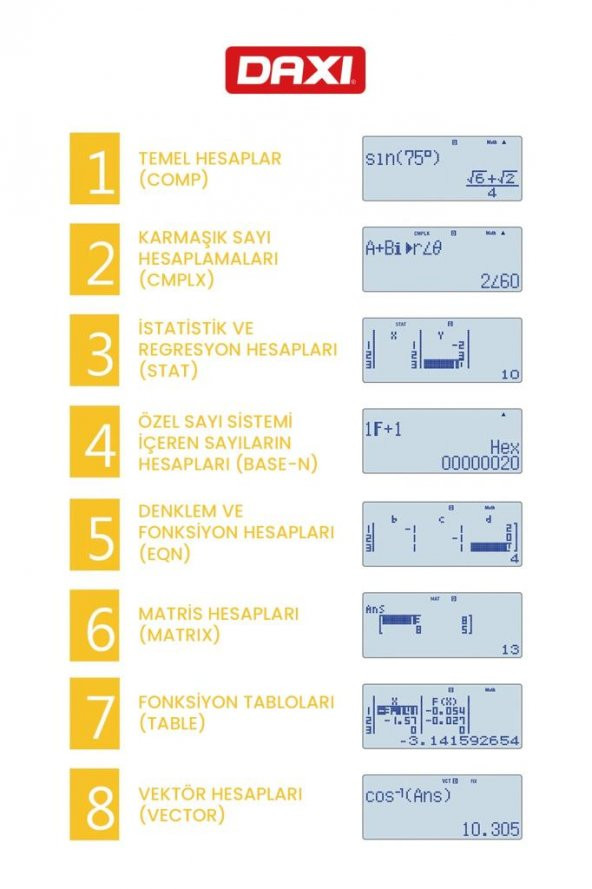 Daxi X-700 Pembe Bilimsel Hesap Makinesi 552 Fonksiyon - 3