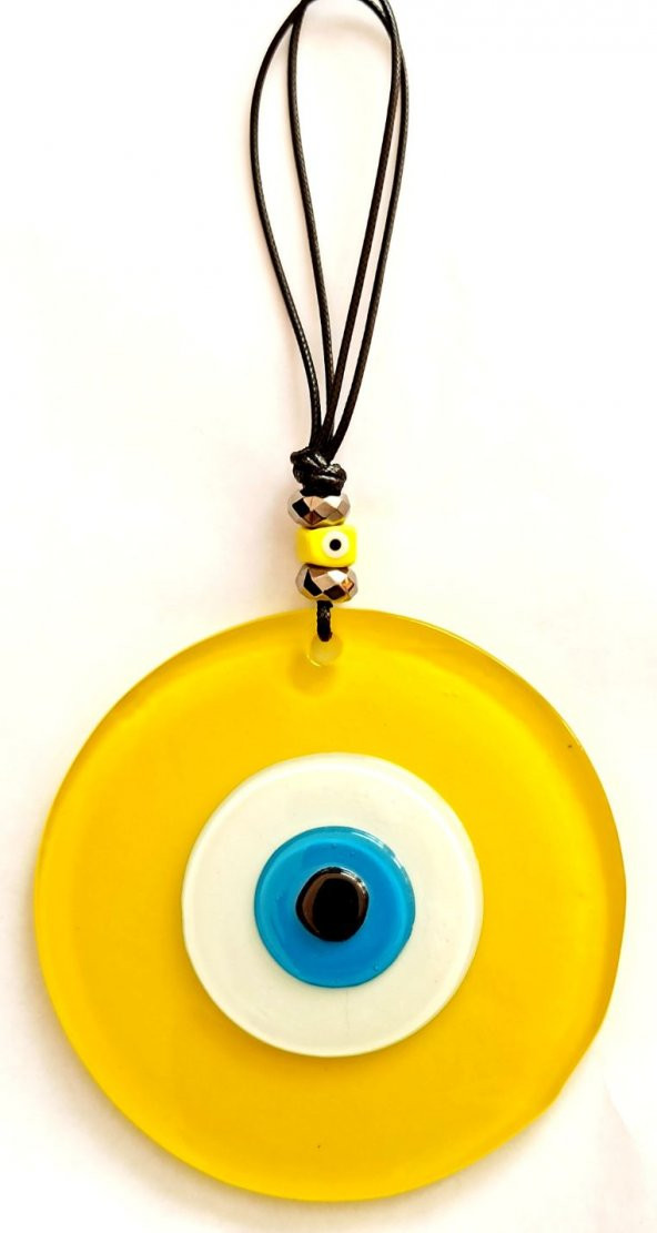 Nazar Boncuklu 12 Santimetrelik Sarı Duvar Süsü Hediyelik Eşya - Resim 2