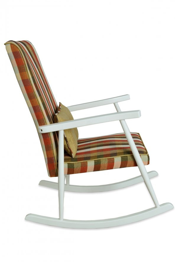 Asedia Trend Lake Ekose Döşemeli Sallanan Sandalye Dinlenme Emzirme Baba Tv Okuma Koltuğu Berjer - Resim 3