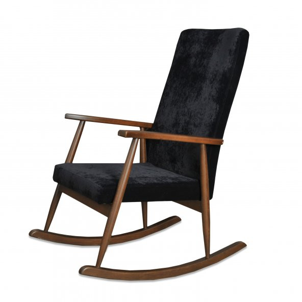 Asedia Trend Ceviz Siyah Sallanan Sandalye Dinlenme Emzirme Baba Tv Okuma Koltuğu Berjer ürün görseli