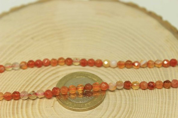 Akik Taşı Faset Kesim 4mm/10 adet (24035-1) ürün görseli 1