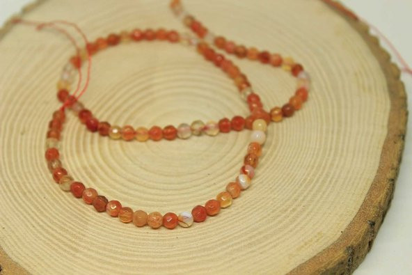 Akik Taşı Faset Kesim 4mm/10 adet (24035-1) - Resim 2