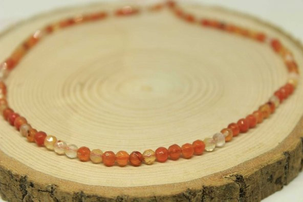 Akik Taşı Faset Kesim 4mm/10 adet (24035-1) - Resim 3