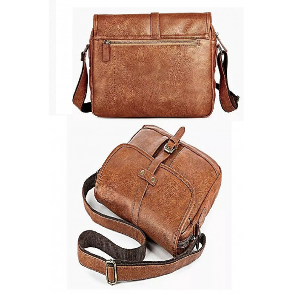 K&M King Men 2022 Trend Erkek Omuz Çanta Poliüretan Deri Öğretmen Öğrenci Evrak Omuz Çantası Siyah - 7