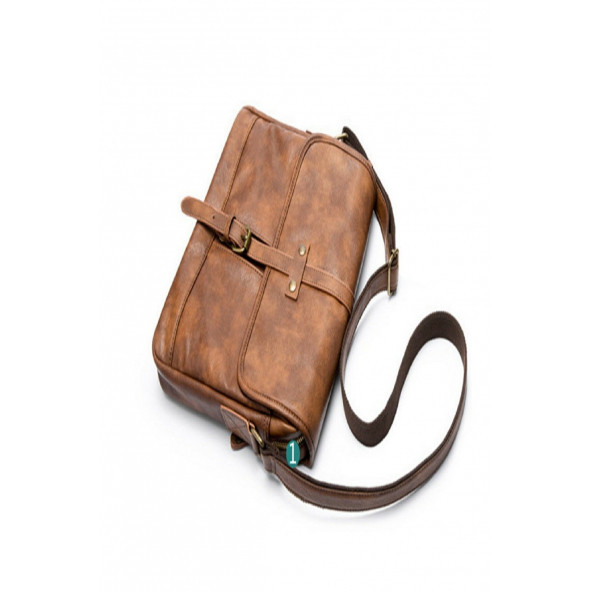 K&M King Men 2022 Trend Erkek Omuz Çanta Poliüretan Deri Öğretmen Öğrenci Evrak Omuz Çantası Siyah - 8