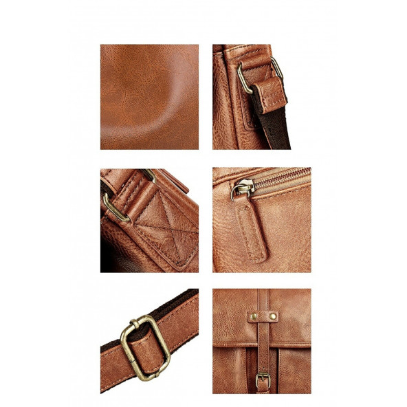 K&M King Men 2022 Trend Erkek Omuz Çanta Poliüretan Deri Öğretmen Öğrenci Evrak Omuz Çantası Siyah - 11