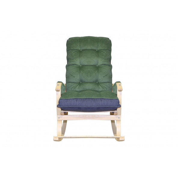 Mobildeco Sultan Lüx Ahşap Çift Minderli Çift Cepli Sallanan Sandalye füme /yeşil - 6